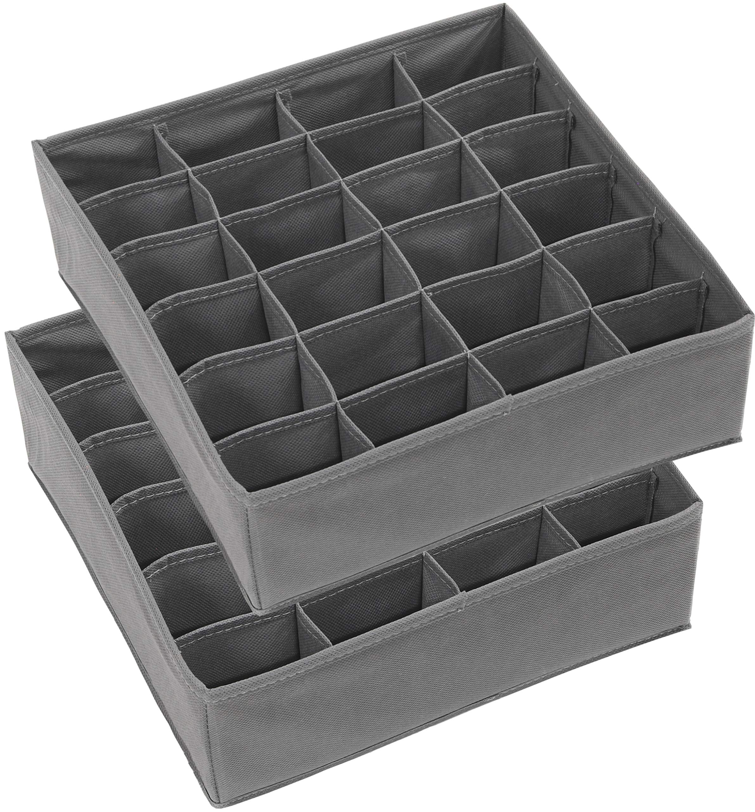 2 Pack Closet Organizer with 24 Drawer Divider for Socks Ties Hankies-image