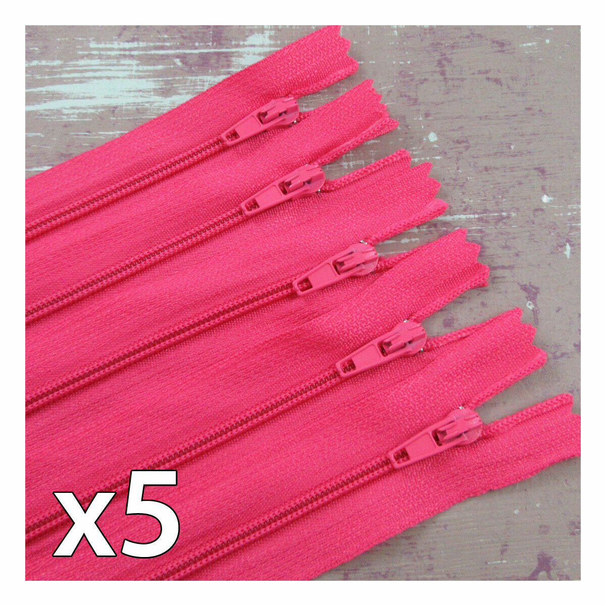 X 5 ZIPS No.3 CLOSED END 4" 22" NYLON ZIPS *26 COLOURS* SEW CUSHIONS