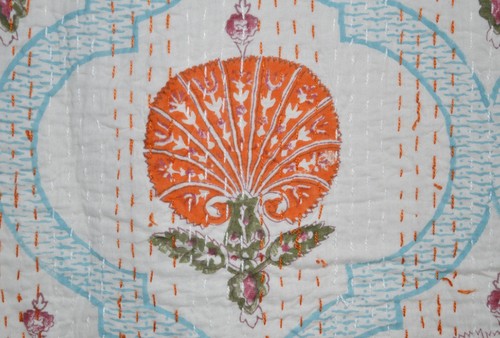 Indian Handmade Hand Block Print Blanket Bedspread Cotton Kantha Quilt Throw - Picture 4 of 5