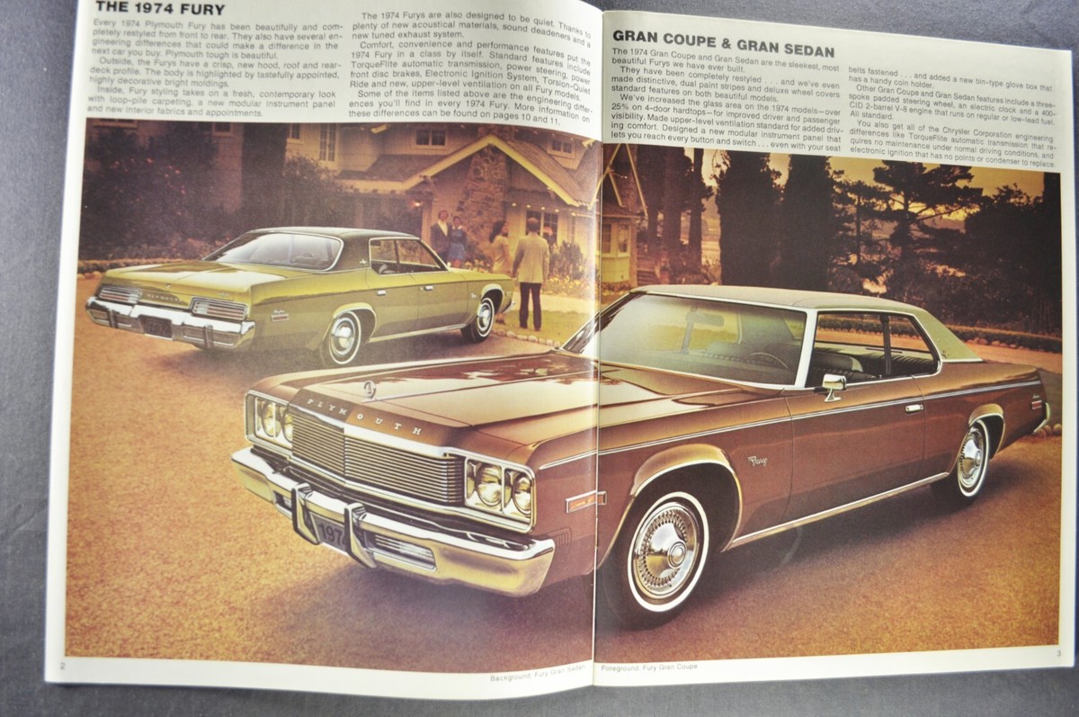 1974 Plymouth Fury Brochure Fury I II III Gran Coupe Sedan