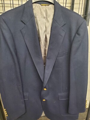 VTG Barrister Blazer Mens 44L L Classic Fit 100% Wool Blazer Jacket MINT USA