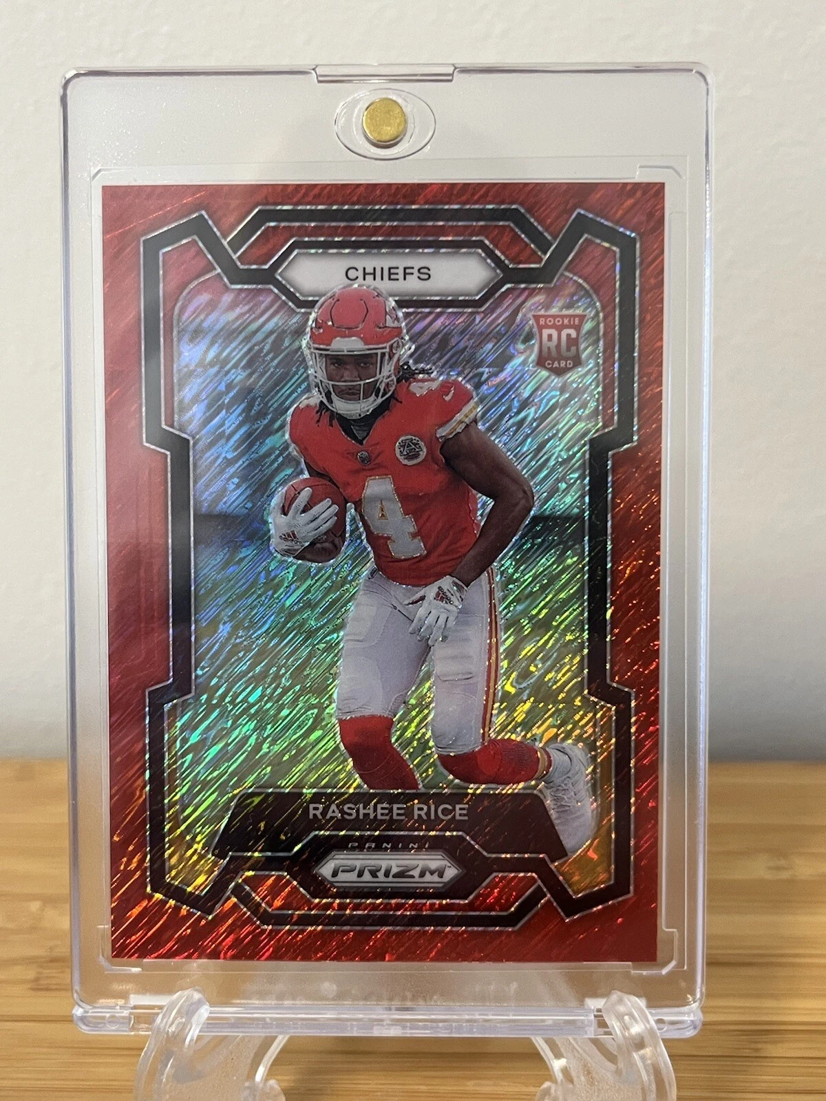2023 Panini Prizm Rashee Rice Red Shimmer #4/35 Jersey # Match No. 350 RC