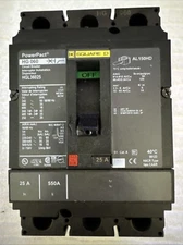 NEW HGL36025 - Square D Feed-Thru 600V 25A 3 pole circuit breaker Without Box