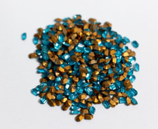 Vintage New 4 Gross Machine Cut Octagons 6x4 mm Aquamarine Glass Rhinestones