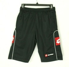 LOTTO YOUTH Athletic Italian Sport Design Black Shorts