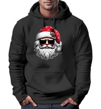 Hoodie Herren Weihnachten Motiv Santa Claus Cool Ugly XMAS Sweater Kapuzenpulli