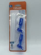 CAMELBAK Eddy Authentic Kids Bottle Bite Valves and 2 Straws Ice Blue New