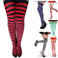 Fashion Women's RAINBOW Stripe Over Knee Thigh High Stocking Socks