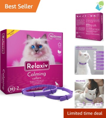 Vet-Recommended Cat Calming Collar - Anti-Anxiety Pheromones for Cats & Dogs