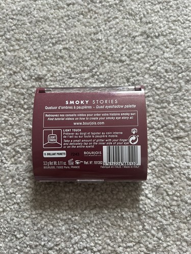 Paleta de sombras de ojos cuádruples Bourjois Smoky Stories 15 morenas brillantes NUEVO - Imagen 3 de 3