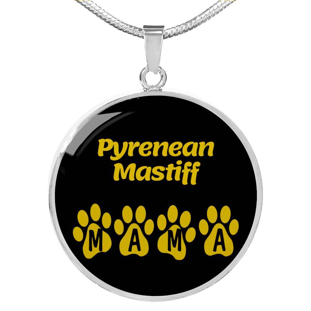 Pyrenean Mastiff Mama Circle Necklace Stainless Steel or 18k Gold 18-22
