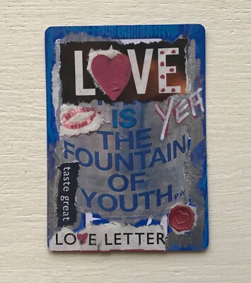 ACEO Original ATC zerrissenes Papier Urban Graffiti Collage Malerei Kunst Karte Miniatur 