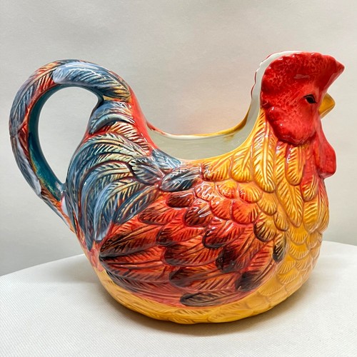 Country Gate Enesco Multicolored Chicken Rooster Jug Pitcher Holder Decor READ - Picture 4 of 11