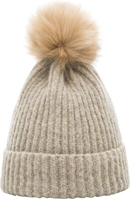 Heritage Traditions Soft Touch Rib Faux Fur Pom Pom Beanie  display picture 3