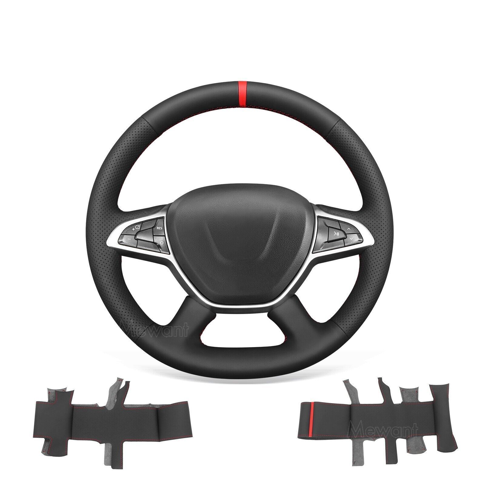 Non-slip PU leather steering wheel cover for Dacia Duster Sandero 2017-2024 models