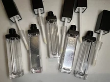 Lot of 5 Empty 7mL Lip Gloss Tubes with Mirror Rubber Stoppers Included