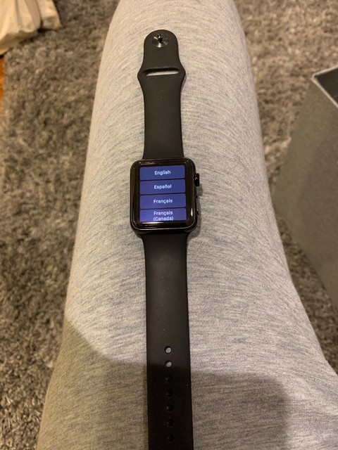 42mm space gray aluminum case with black sport band