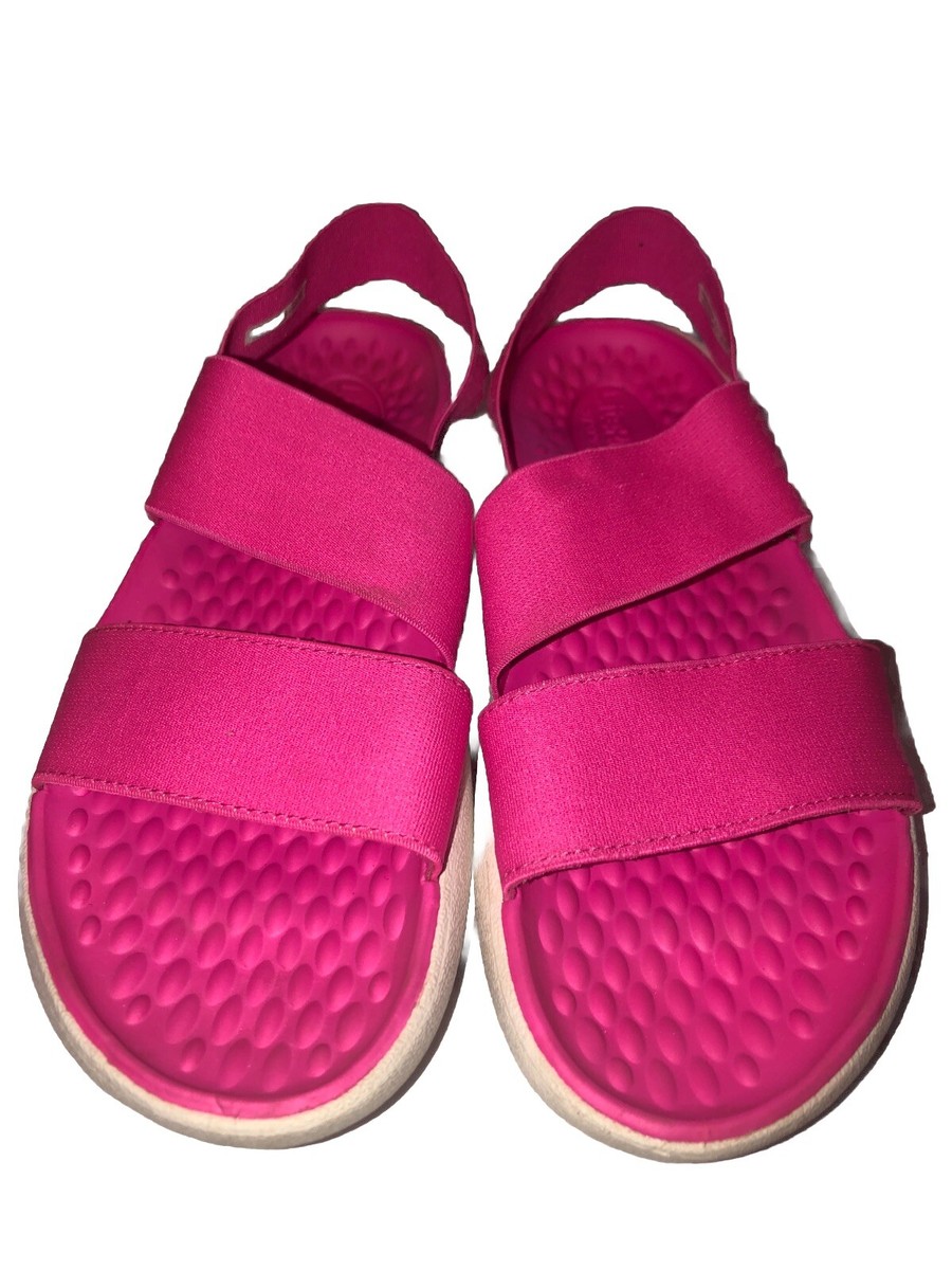 Crocs Women's Literide Stretch Cushioned Sandal Size 8W Pink Wedge