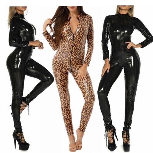 Women's One Piece Jumpsuit Shiny Liquid 