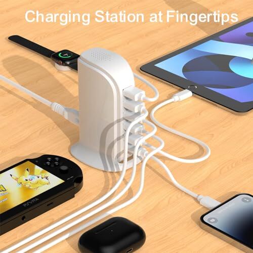 Charging Station for Multiple Devices , Multi USB Tower Hub charger block white - Picture 2 of 8