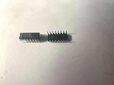 RCA IC- CD4520BE, CMOS, Dual Binary Up-Counter Chip , DIP-16.