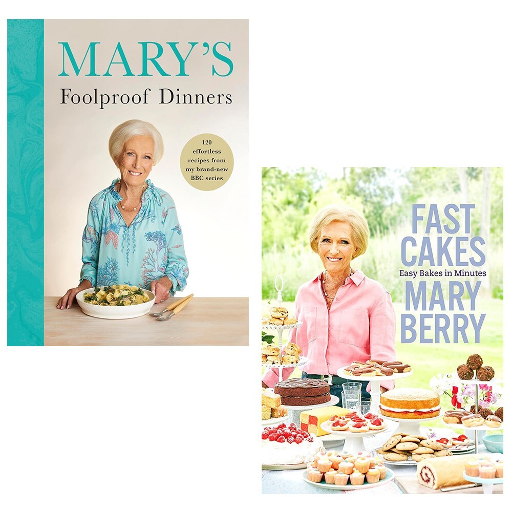 Mary Berry Collection 2 Books Set Mary’s Foolproof Dinners, Fast Cakes Easy Bake