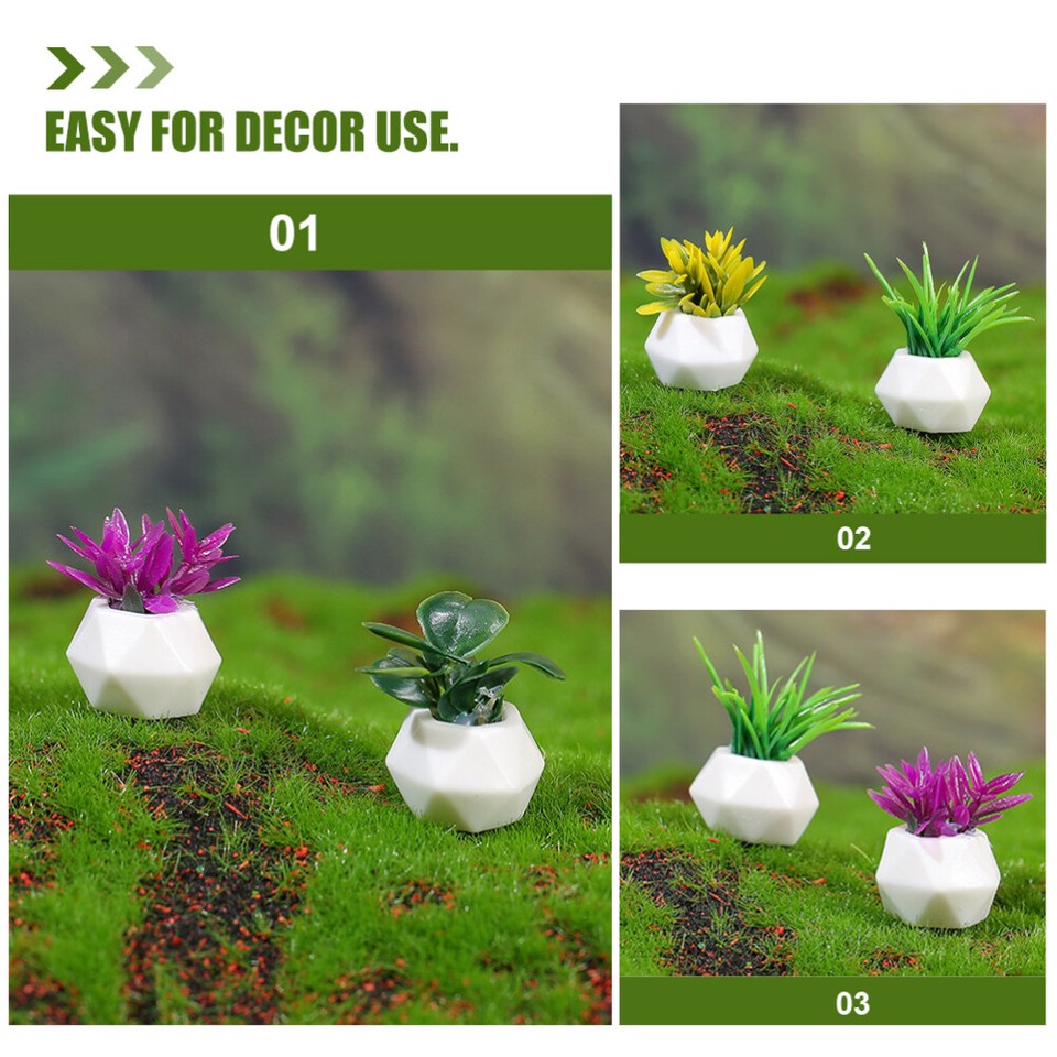 4 Pcs Doll House Miniature Scene Model Artificial Flower Pot eBay