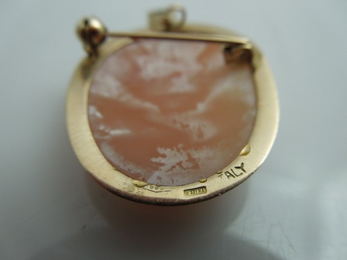 g790 Beautiful 14kt Yellow Gold Ladies Vintage Cameo Pin or Pendant - Picture 5 of 7