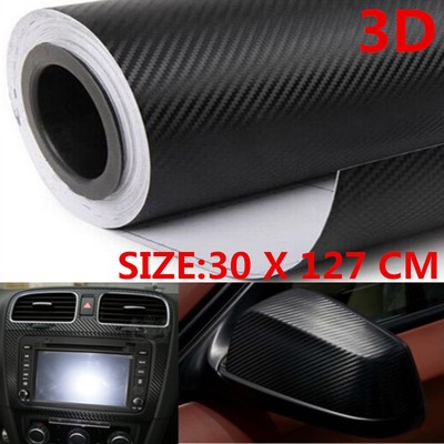 3d Accessories Car Interior Panel Black Carbon Fiber Vinyl Wrap Diy Sticker Ebay