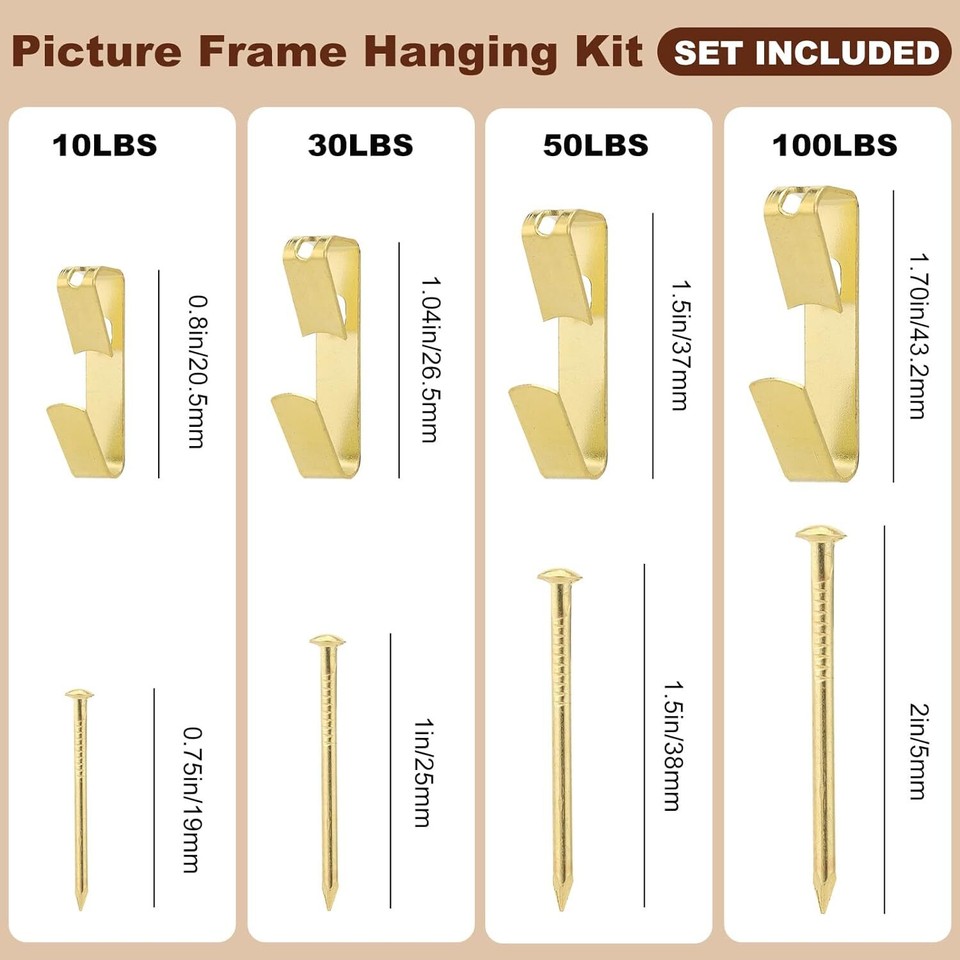 350PCS Picture Hanging Kit, Heavy Duty Photo Frame Hangers with