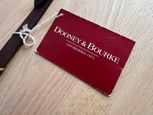 Vtg Dooney & Bourke Bubble Alto Mail Saddle Bag Purse Red Brwn Leather Nylon NEW - Picture 10 of 22