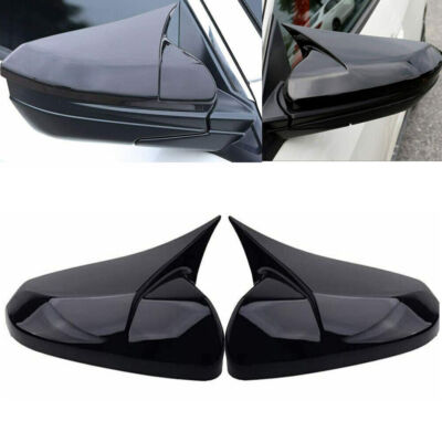 OX Horn Black Mirror Cover Caps For 2016~2021 Honda Civic Sedan Coupe Hatchback
