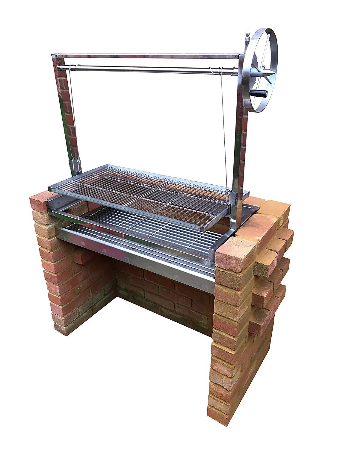 Stainless Built in Brick Charcoal BBQ DIY Grill Kit & Adjustable