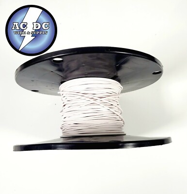 22 awg TXL HIGH TEMP AUTOMOTIVE POWER WIRE STRANDED COPPER USA - WHITE 100 FT