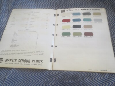 1968 COLORS NAPA AUTOMOTIVE COLOR DIRECTORY | eBay