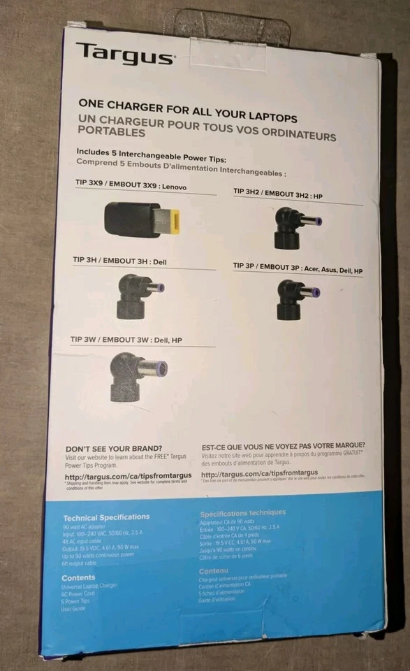 90W 15-20V Adapter Universal Laptop Charger for Targus Universal Laptop Charger - Image 2 of 2