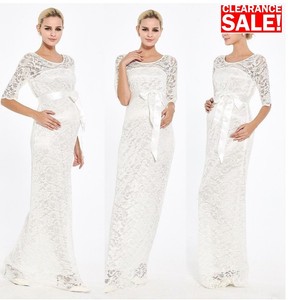 maternity 41a maxi ivory gown evening lace shower dress baby