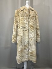 Betty Barclay Cream Patched Etched Faux Mink Fur Coat E37