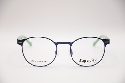 SUPERFLEX SFK-209 M101 ROUND EYEGLASS FRAMES BLUE 43-17-120 NEW