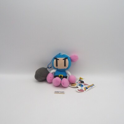 Bomberman Blue C0212C Sk Japan Keychain Mascot 4'' TAG Plush Toy Doll