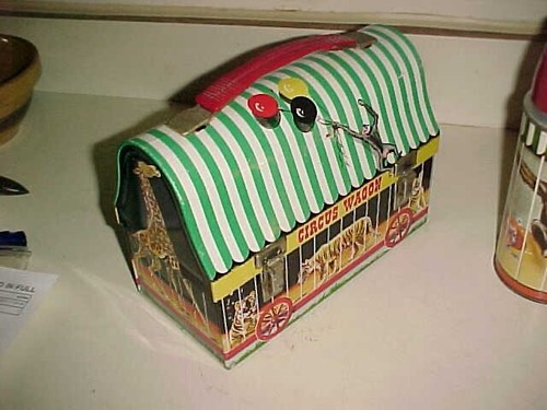 sweeet - CIRCUS WAGON DOME TOP LUNCHBOX & GEM THERMOS - COLLECTOR GRADE rare - Picture 4 of 18