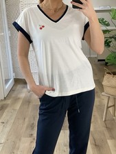 FREE/QUENT  VIVA  Basic T-SHIRT Weiß Stickdetail Rote Kirschen versch. Gr. (H3)