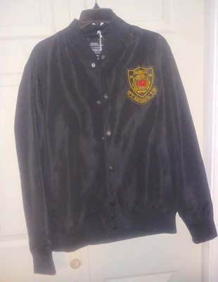 Parish Nation Black Bomber Style Jacket Mens Med. Streetwear Y2K Graphic Logo