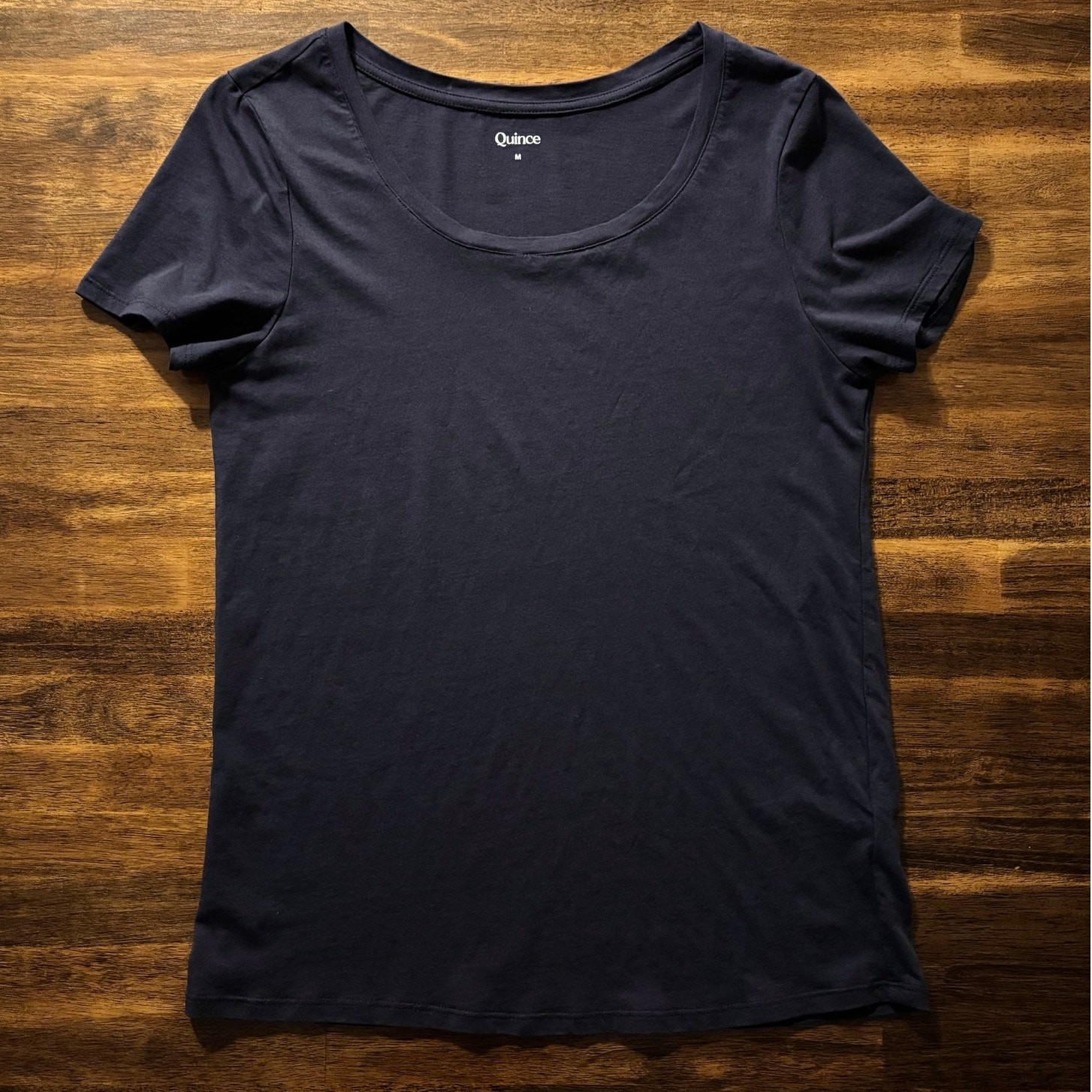 Quince Women’s Medium Top Short Sleeve Tee Shirt Cotton Modal Scoop Neck