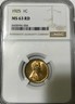 1925 Lincoln Cent NGC MS 63 RD