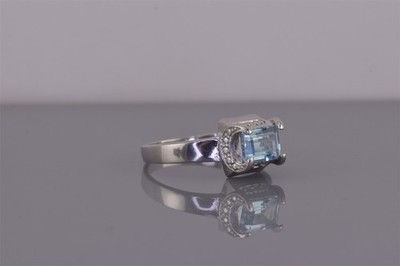 ORCHID Sterling Silver Dotted Bezel Emerald Blue Topaz Band Ring 925 Sz: 11