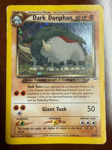The Pokémon Company Dark Donphan Neo Destiny 3/105 Holo Rare 60 HP EN 2000
