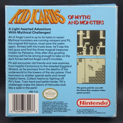 Kid Icarus Of Myths and Monsters Nintendo GameBoy CIB Complete W/ Protector RARE - Picture 5 of 10