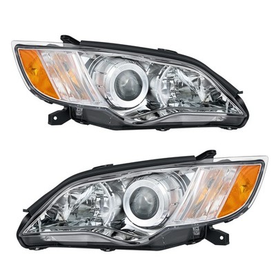For 2008 2009 Subaru Outback Projector Headlights Assemblies Chrome & Amber