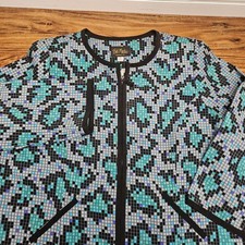 Bob Mackie Wearable Art Jacket Womens Size XL Geometric Design Casual Business